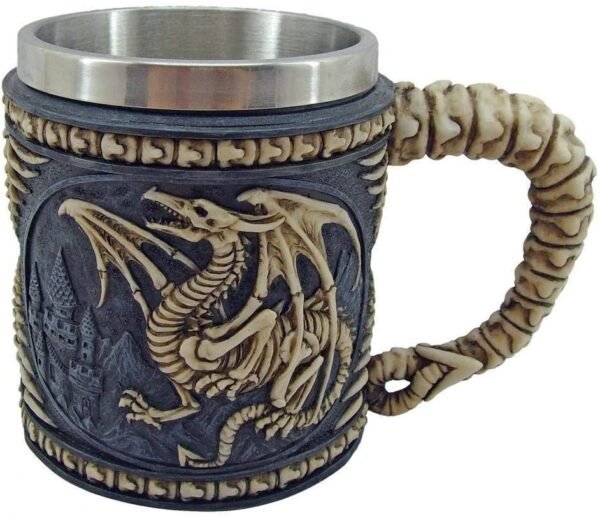 Fantasy Collection~ Dragon Skeleton Tankard Mug 13cm Black