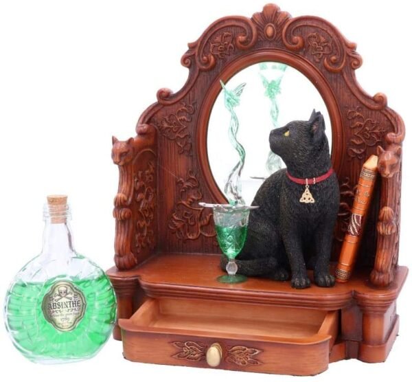 Artist Collections~ B4955R0 Lisa Parker Absinthe Cat and Green Fairy Figurine, 21.5cm