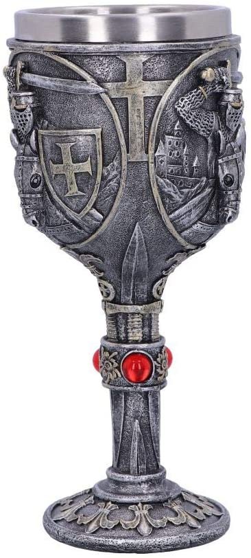 Magicun N.Giftware~First Knight Horse Rider Goblet Glass, Silver, 18cm