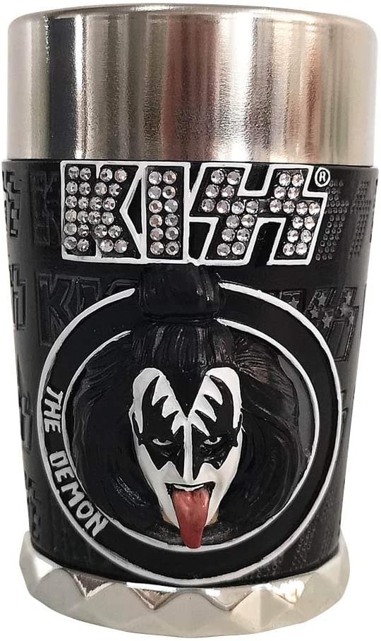 Band Merchandise~ Officially Licensed KISS Glam Range Gene Simmons The Demon Shot Glass, Black, 8.5cm