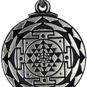 Soloman Pentant~Pewter Sri Yantra Great Wealth Pendant Necklace