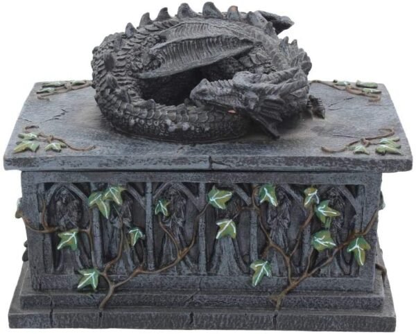 Magicun N.Giftware~Dragon Tarot Box Black, Resin, 18cm