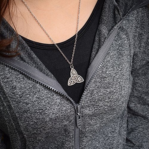 Triple Moon Goddess Triquetra Pentacle Necklace Pagan Wicca Pendant Necklace