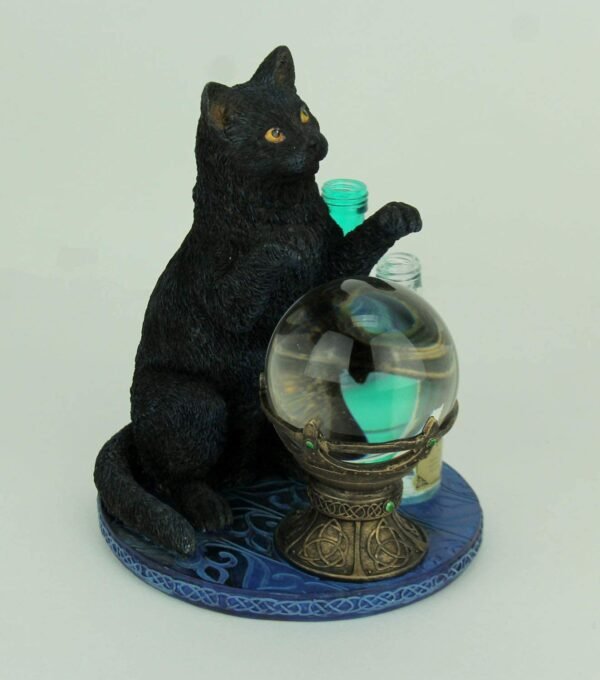 Magic  Collection~Witch's Apprentice by Lisa Parker Black Cat and Crystal Ball Statue
