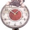 Animal Collection~ Puggin' Tickin' Clock 25cm Ivory, MDF, One Size