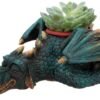 Fantasy Collection~ Dozing Dragon Plant Pot 31.8cm, Resin, Green, One Size
