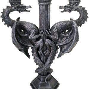 Magicun N.Giftware~Dragon's Altar Candle Holder 33cm Black