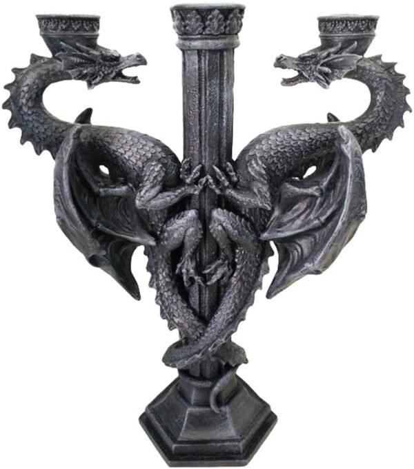 Magicun N.Giftware~Dragon's Altar Candle Holder 33cm Black