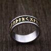 Viking Rune Ring with Elder Futhark Runes Norse Ring Scandinavian Jewelry