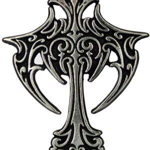 Soloman Pentant~Pewter Large Gothic Vampire Cross Pendant Necklace