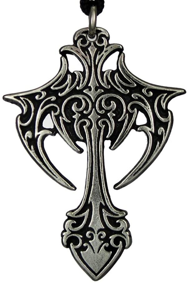 Soloman Pentant~Pewter Large Gothic Vampire Cross Pendant Necklace