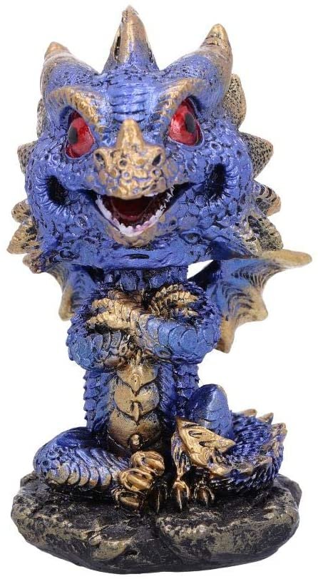 Magicun N.Giftware~Blue Bobling Metallic Dragon Bobble Head Figurine, us:one Size