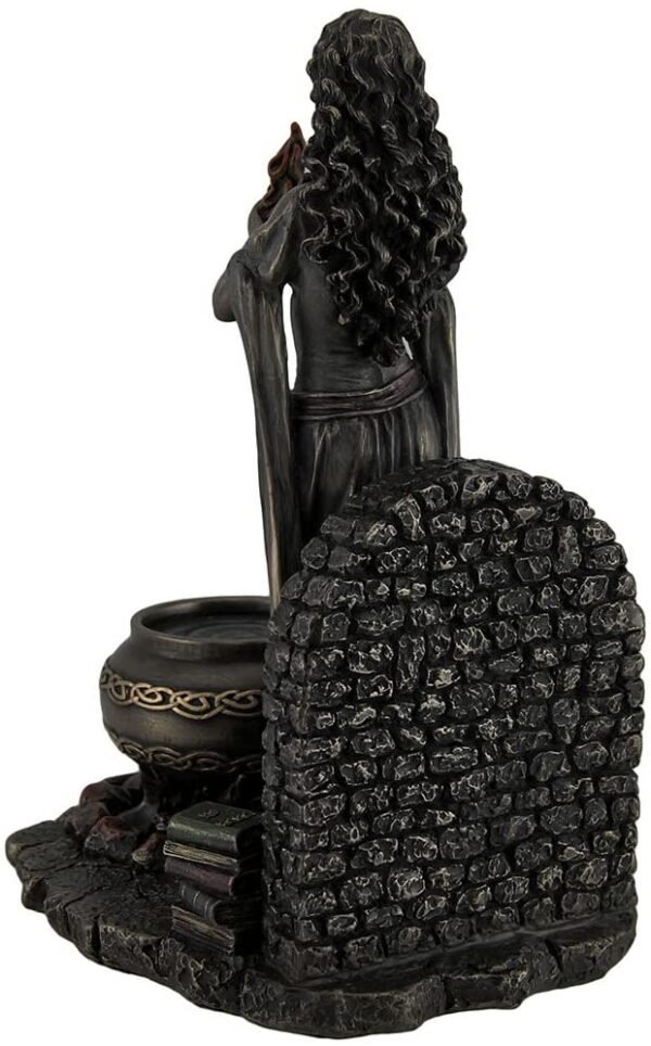 Magicun  Collection~Resin Statues Brigid Goddess of Hearth & Home Standing Holding Sacred Flame Statue 7 X 9.5 X 5.5 Inches Bronze