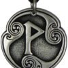 Soloman Pentant~Pewter Wynn Wunjo Norse Rune of Joy Pendant Necklace