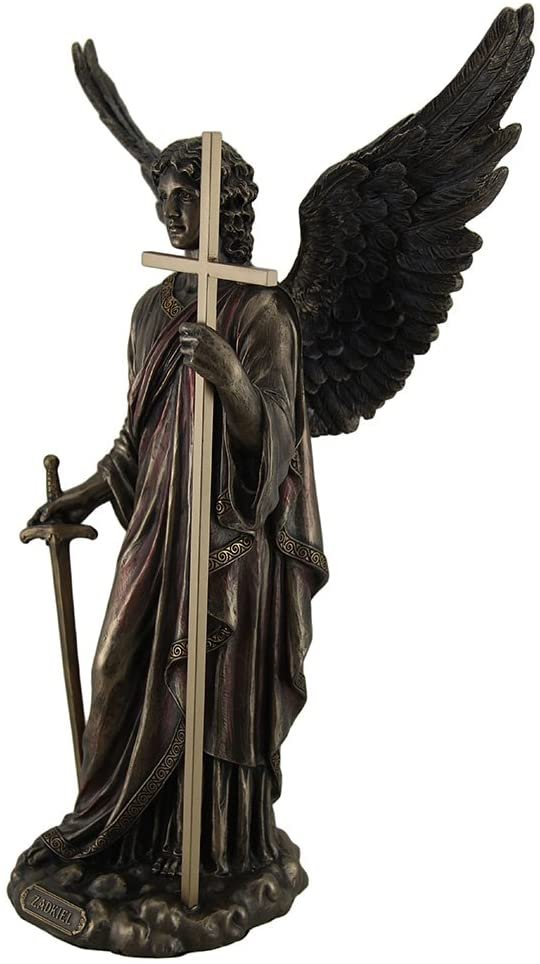 Magicun  Collection~Zadkiel Archangel of Freedom & Mercy Standing Holding Cross Staff and Sword
