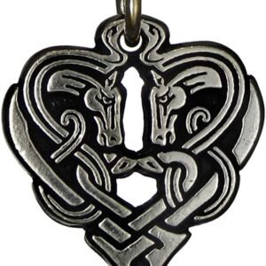 Soloman Pentant~Pewter Horse Heart of Destiny Celtic Knot Epona Pendant