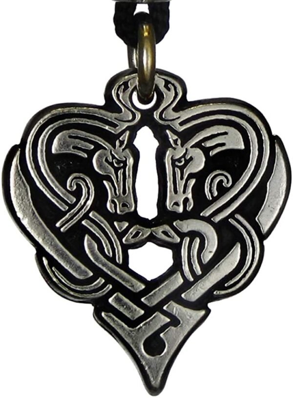 Soloman Pentant~Pewter Horse Heart of Destiny Celtic Knot Epona Pendant