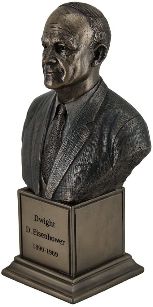 Magicun  Collection~American President Dwight D. Eisenhower Bronze Finish Statue On Inscribed Plinth