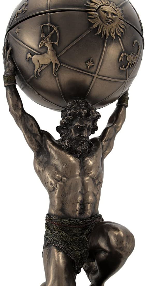 Magic  Collection~Kneeling Atlas Holding Heavens Statue/Trinket Box