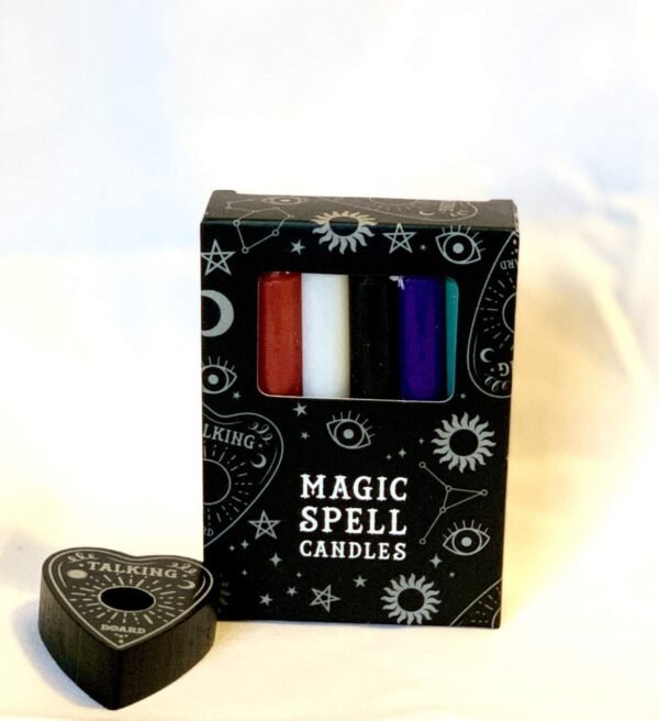 Spirit of Equinox Magic Spell Candles Bundle Gift Set with 12 Mixed Colour Candles with Candle Holder Included (Candle Holder Styles May Vary)
