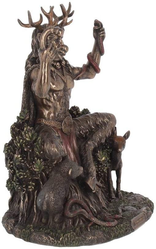 Wiccan Collection~Cernunnos and Animals 23cm Figurine, Bronze