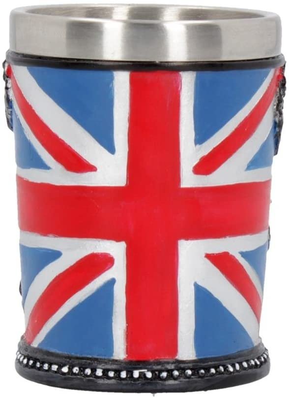 Band Merchandise~ B4126M8 Iron Maiden Shot Glass 7cm Blue, Resin w/Stainless Steel Insert