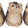 Magicun N.Giftware~Three Wise Hedgehogs Figurine 9cm Brown