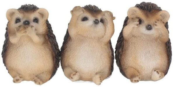 Magicun N.Giftware~Three Wise Hedgehogs Figurine 9cm Brown