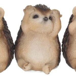 Animal Collection~ Three Wise Hedgehogs Figurine 9cm Brown