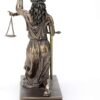 Magic  Collection~10 Inch Lady Justice Kneeling Holding Scale and Sword Solid Metal Letter Opener Antique Bronze Finish Roman Greek Lawyer Statue
