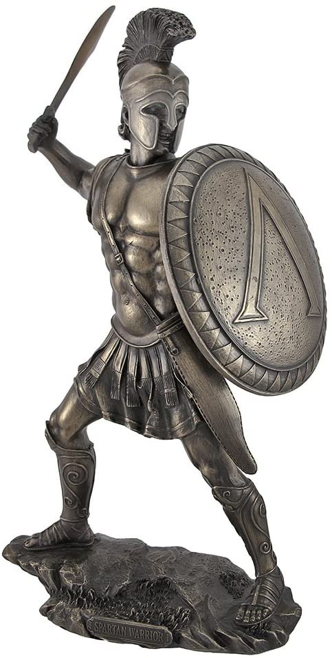 Magic  Collection~Bronzed Spartan Warrior with Sword and Hoplite Shield Statue