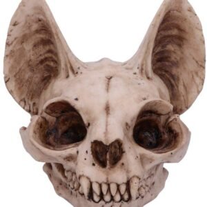 Wiccan Collection~Bastet's Secret Cat Skull Figurine Ornament, Natural Bone Colour, One Size