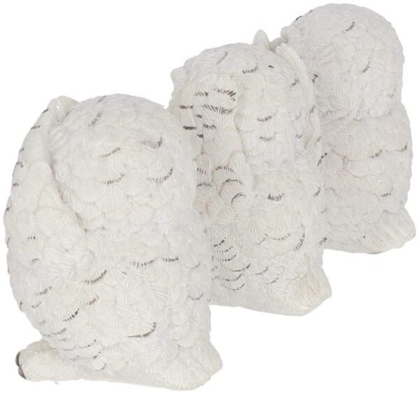 Animal Collection~ Three Wise Owls Figurine 8cm White