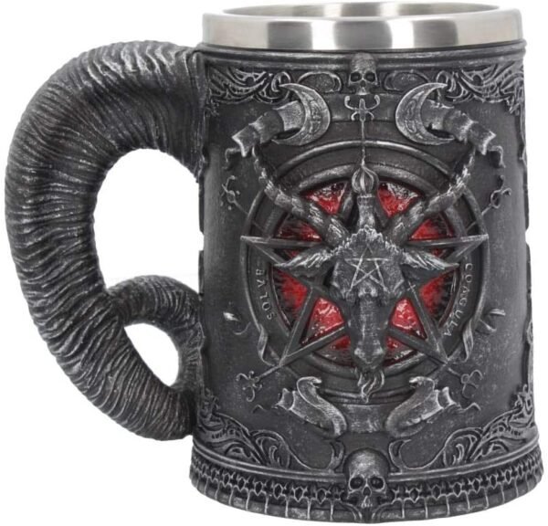 Dark Collection~B4648N9 Baphomet Tankard 16.5cm Mug Black, Resin w/Stainless Steel