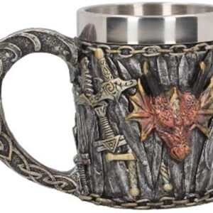 Mythology Collection~ U3749K8 Dragon Kingdom Tankard 11.5cm, Resin w/Stainless Steel