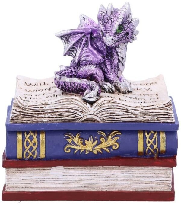 Fantasy Collection~ Blue Dragonling Diaries Dragon Book Box, Polyresin, One Size