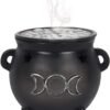 Green Tree Triple Moon Cauldron Incense Holder