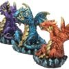 Fantasy Collection~ Three Wise Dragons Figurine 13cm Metallic Multi-coloured