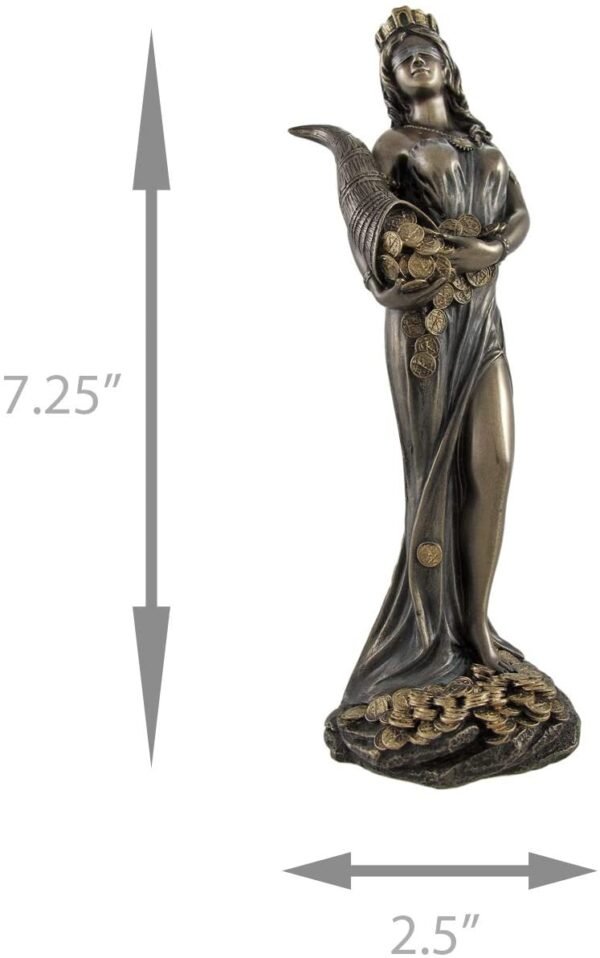 Magic  Collection~Bronzed Fortuna Roman Goddess of Fortune Statue Tykhe 7 in.