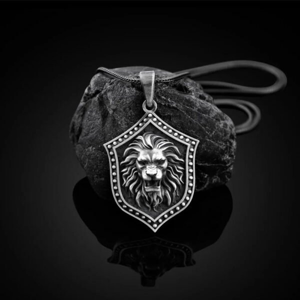 Punk Men's Wolf Head Lion Bear Fox Pure Tin Pendant Necklace Hip Hop Retro Animal Collar Chain Birthday Party Jewelry Gift