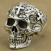 Vintage High Detail Gothic Skull Cross Ring Gothic Mens Punk Biker Ring