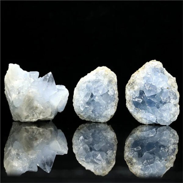 Celestite Geode Natural Crystal Quartz Stone Geomantic Omen Healing Mineral Rock Home Decor Blue Crystal Hole