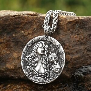 Norse Goddess Freya Stainless Steel Pendant Necklace Good Quality Viking Jewelry