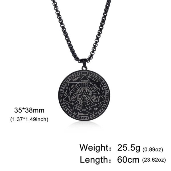 Celestial Guardians: Archangels Sigil Talisman Necklaces for Men and Boys - Stainless Steel Seal of Solomon Pendant Chains - Sacred Religious Amulet Jewelry