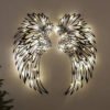 1 PAIR ANGEL WINGS METAL WALL ART WITH LED LIGHTS