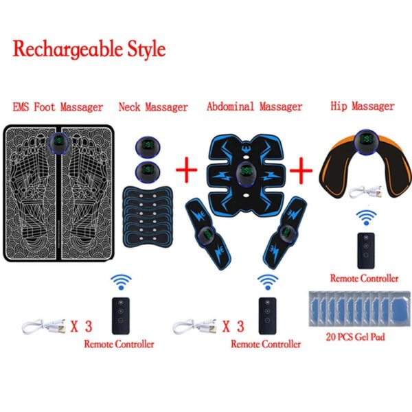 Smart Electric Foot Massager Pad Foldable EMS Muscle Stimulation Massage Mat Improve Blood Circulation Relief Pain Relax Feet