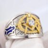 Ancient Templar G Freemason Masonic Solid 925 Sterling Silver Ring