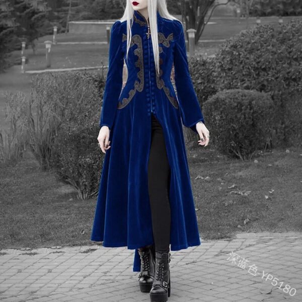 Renaissance Victorian Woman Jacket Medieval Steampunk Lace Coat Vintage Gothic Tuxedo Long Coat Halloween Costumes for Women