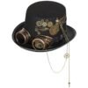 Steampunk Men Hat With Goggles Top Hat Jazz Hat Gothic Steampunk Top Hat For Men Non-slip Hat Carnival Nightclub
