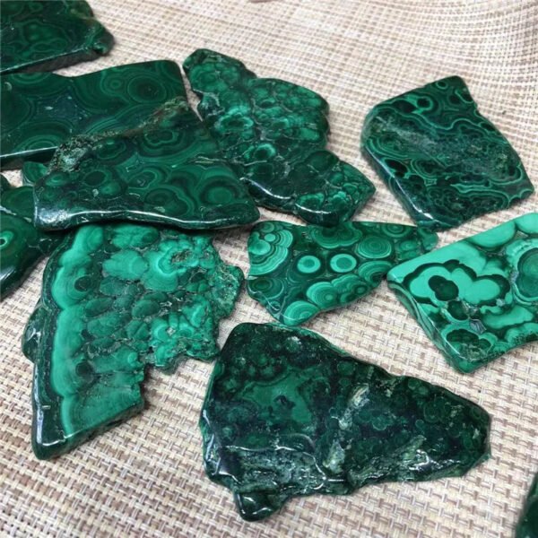 Natural Malachite Slice Crystal Mineral Specimen Polished Quartz Slab Rock Home Decoration Gift Energy